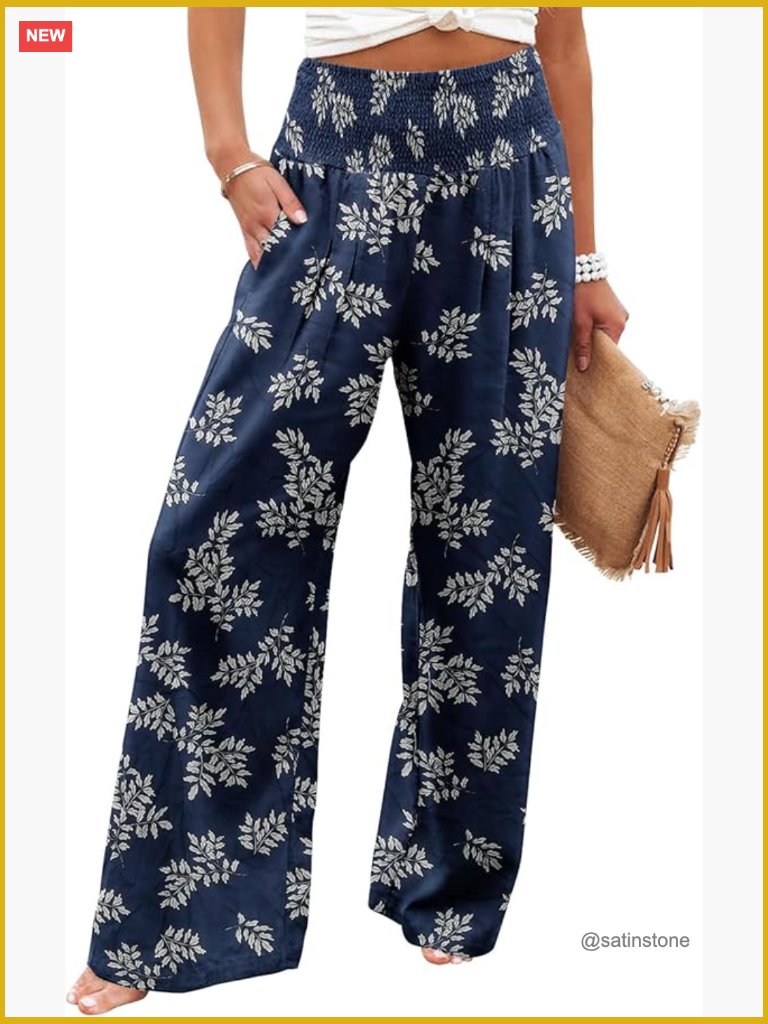 High Waisted Palazzo Pants Wide Leg Lounge Pants With Pockets